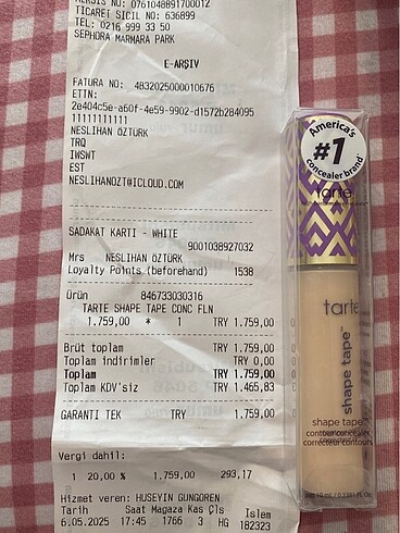 16N rengi tarte shape tape - Görsel 7