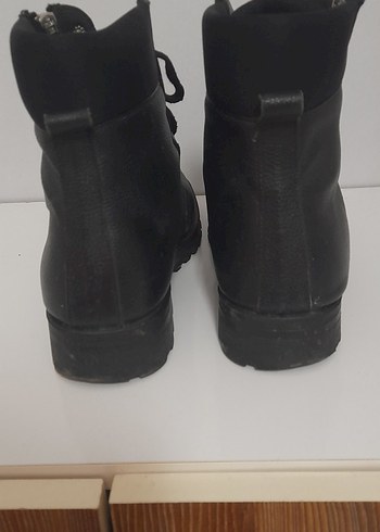 Siyah Deri Fermuarlı Bot - Görsel 6