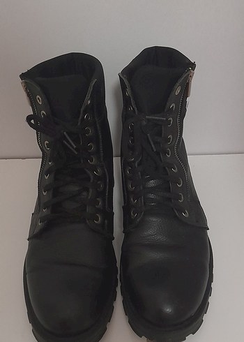 Siyah Deri Fermuarlı Bot - Görsel 5