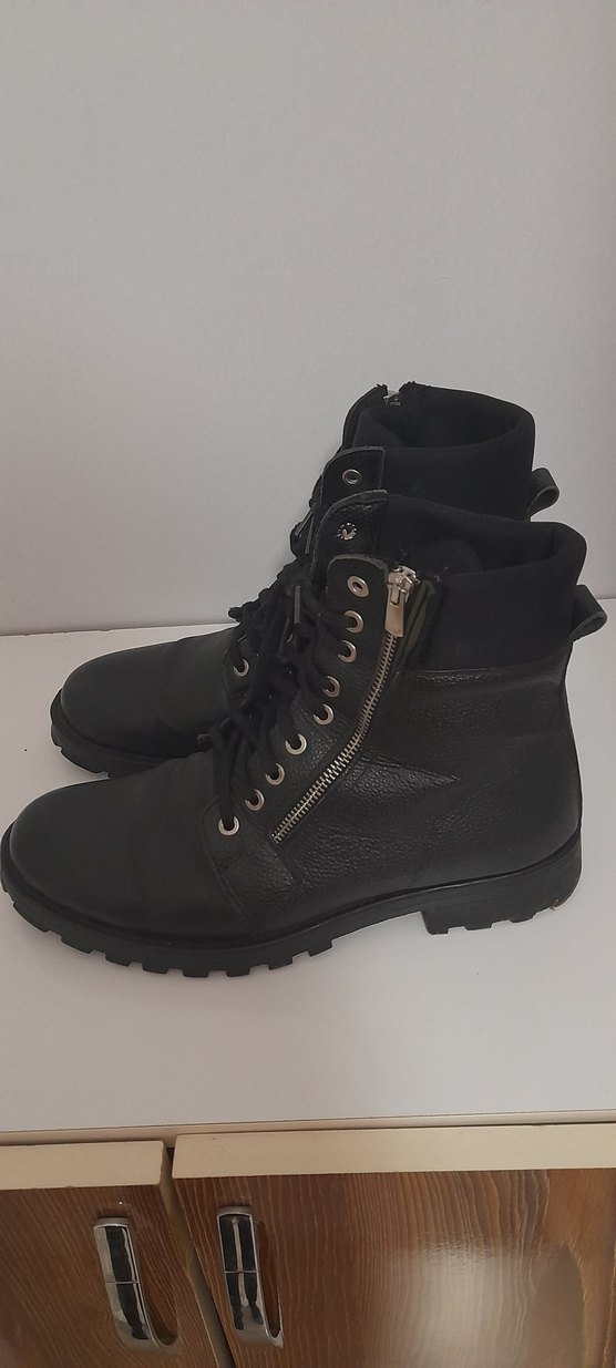 Siyah Deri Fermuarlı Bot - Görsel 3