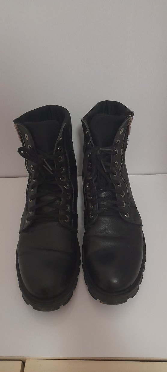 Siyah Deri Fermuarlı Bot - Görsel 5