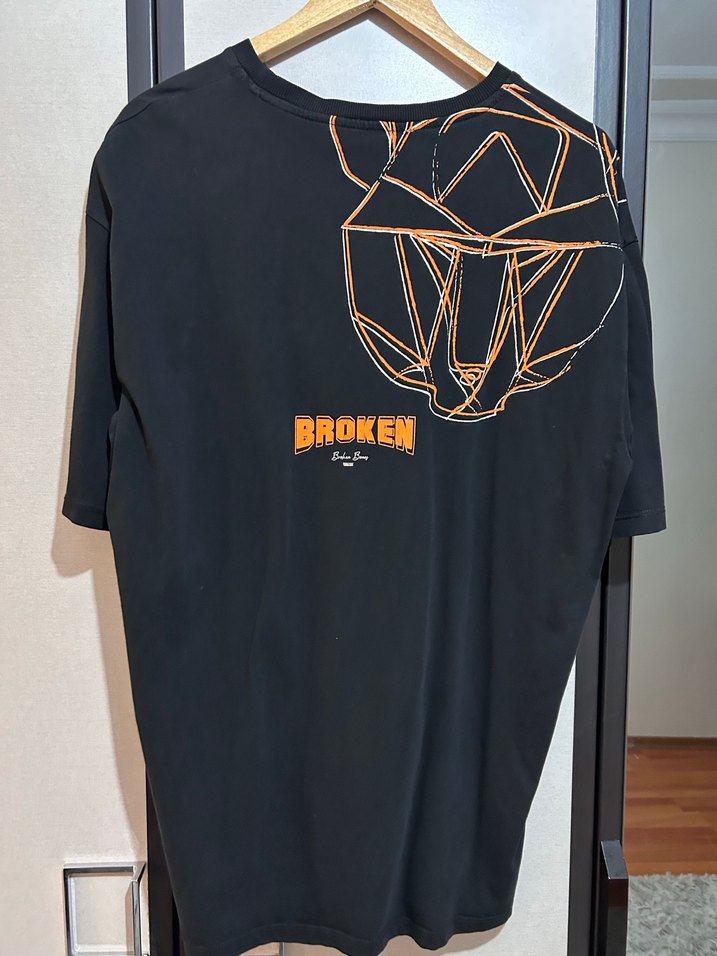 Siyah Erkek Oversize Kısa Kollu Tişört - Görsel 4