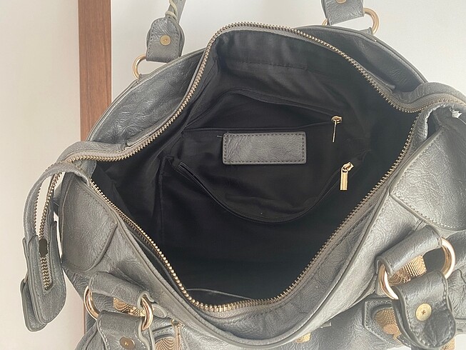 Beden gri Renk Balenciaga benzeri çanta