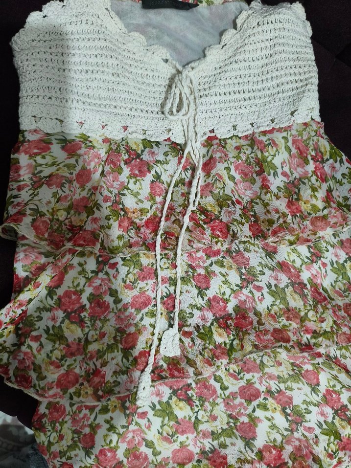 Çiçekli Bohem Askılı Elbise - Görsel 2