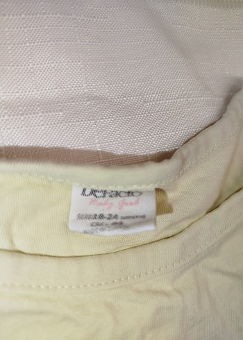 Kız Çocuk Sarı Keten Kısa Kollu Tişört - Görsel 2