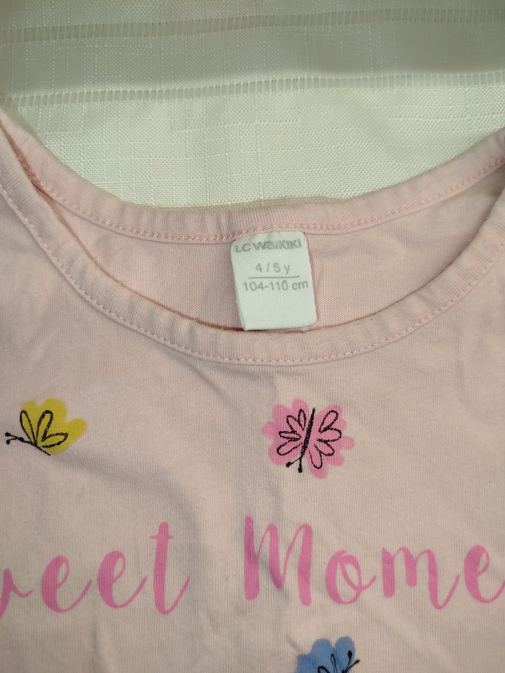 Kız Çocuk Pembe Kısa Kollu Tişört - Görsel 2