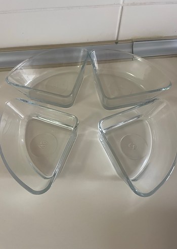 Bölmeli Beyaz Cam Servis Tabağı - Görsel 2