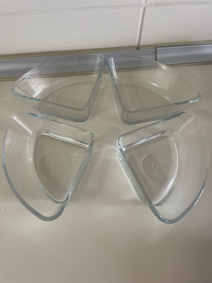 Bölmeli Beyaz Cam Servis Tabağı - Görsel 2