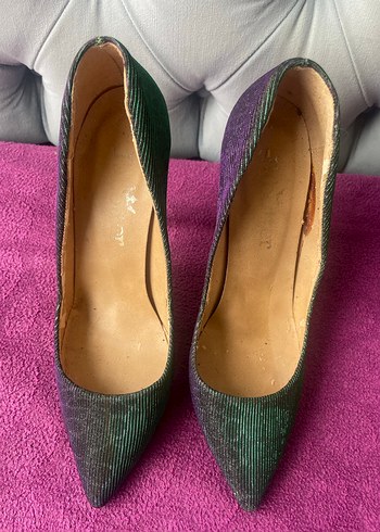 Kadın Çok Renkli Yılan Desenli Stiletto - Görsel 2