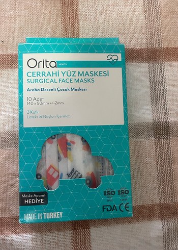 Çocuklar için renkli baskılı cerrahi yüz maskesi - Görsel 2