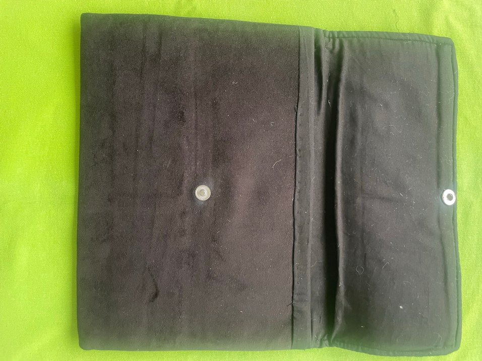 Siyah Nakışlı Süet Dantelli Kadın Portföy Çanta - Görsel 2