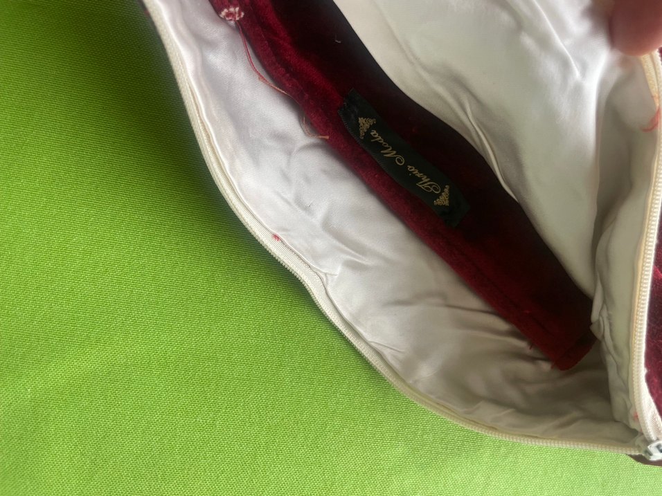 Nakışlı Bordo Bohem Kadın Portföy Çanta - Görsel 2