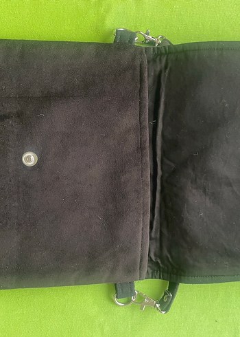 Siyah Nakışlı Süet Goth Çanta - Görsel 2