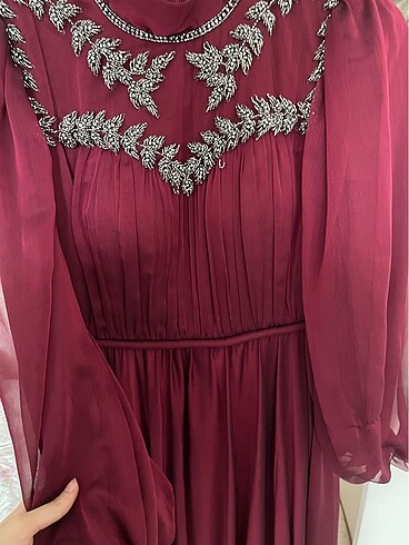 40 Beden bordo Renk Bordo elbise