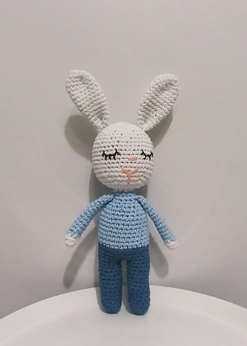 El Örgüsü Gri Tavşan Peluş Amigurumi Oyuncak