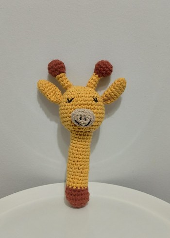 2K El Örgüsü Amigurumi Zürafa Diş Kaşıyıcı Çıngıraklı