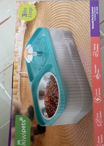 Pastel Mavi Kedi Mama ve Su Kabı kiwi marka - Görsel 5