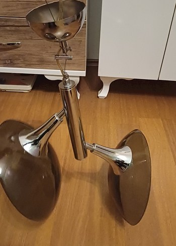 Bej ve Koyu Renkli Metal Lambader - Görsel 7