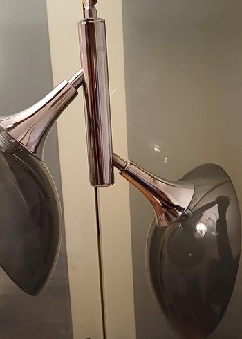 Bej ve Koyu Renkli Metal Lambader - Görsel 2