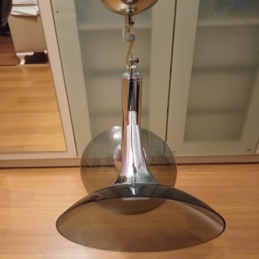 Bej ve Koyu Renkli Metal Lambader - Görsel 4