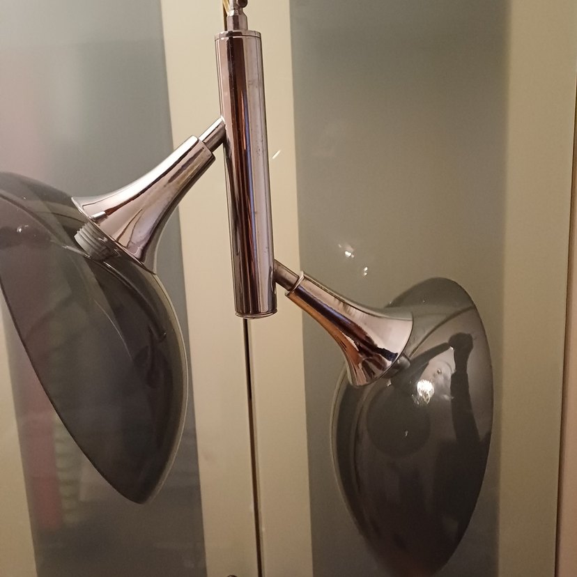 Bej ve Koyu Renkli Metal Lambader - Görsel 2