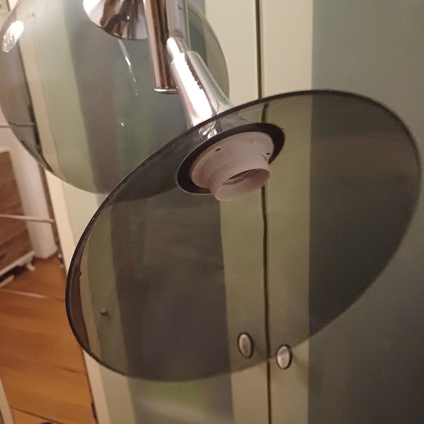 Bej ve Koyu Renkli Metal Lambader - Görsel 3