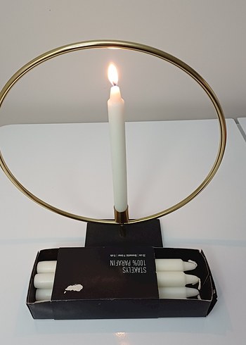 Altın Renkli Yuvarlak Şamdan - Görsel 5