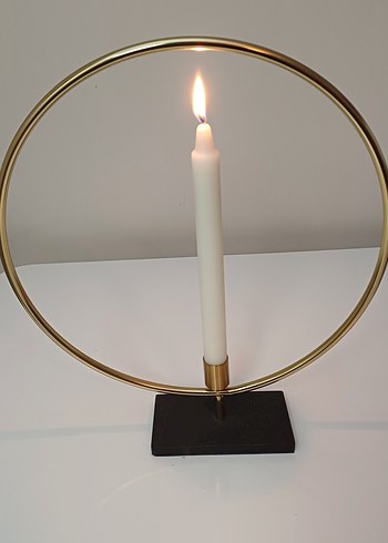 Altın Renkli Yuvarlak Şamdan - Görsel 2