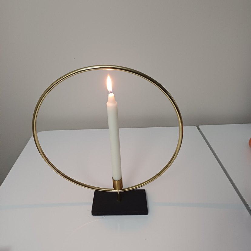 Altın Renkli Yuvarlak Şamdan - Görsel 4