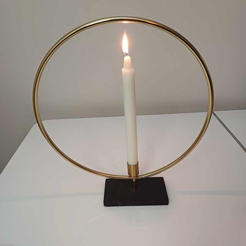 Altın Renkli Yuvarlak Şamdan - Görsel 2