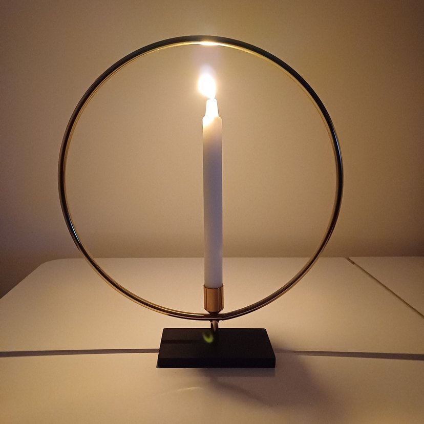 Altın Renkli Yuvarlak Şamdan - Görsel 3