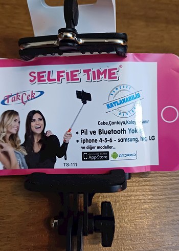 Pembe Selfie Çubuğu ve Tripod - Görsel 2