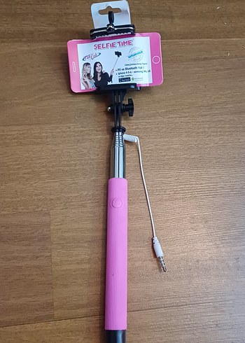 Pembe Selfie Çubuğu ve Tripod - Görsel 3