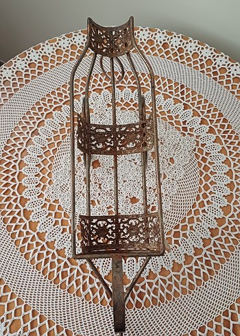 Koyu Kahverengi Metal Üç Tekerlekli Araba - Görsel 3