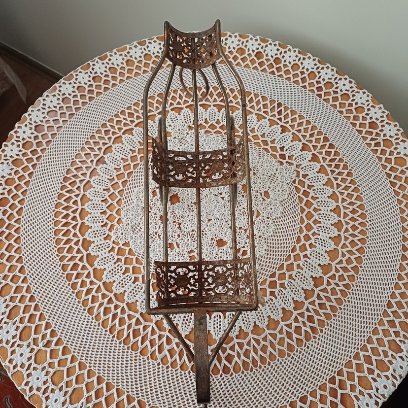 Koyu Kahverengi Metal Üç Tekerlekli Araba - Görsel 3