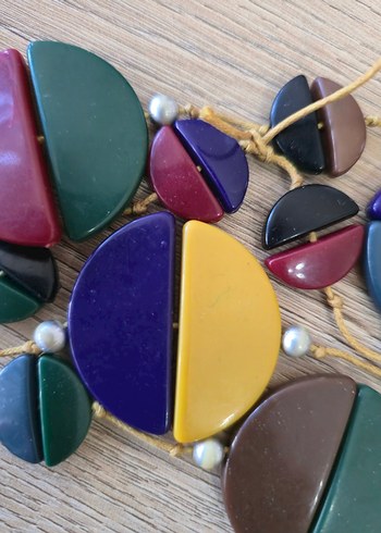 Uzun Çok Renkli Boncuklu Bohem Kadın Kolye - Görsel 2