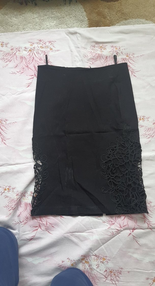 Nakışlı Siyah Büstiyer etek takım - Görsel 2