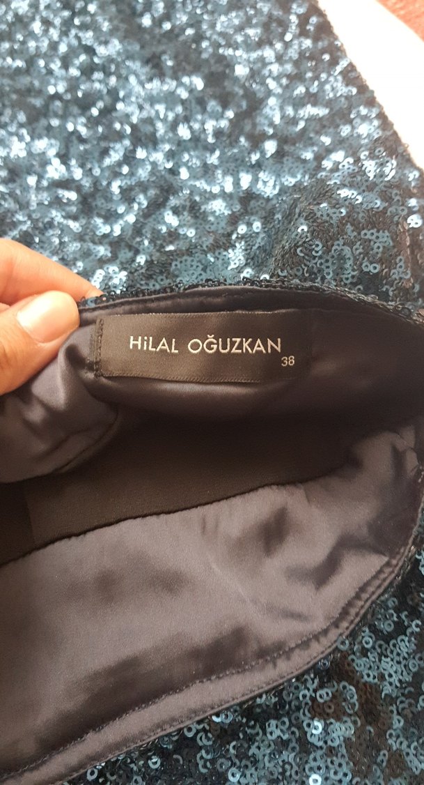 Mavi Parlak Uzun Abiye Elbise - Görsel 2