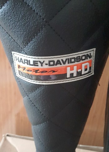 Harley Davidson Siyah Deri Biker Kadın Dizüstü Çizme