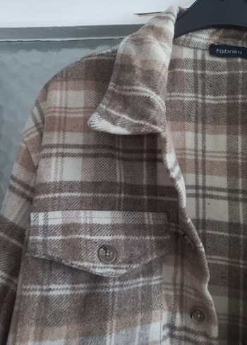 Düğmeli Bej Ekose erkek Gömlek - Görsel 7