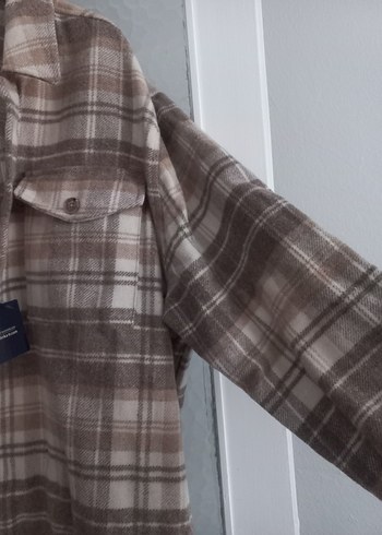 Düğmeli Bej Ekose erkek Gömlek - Görsel 6