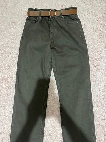 32 Beden Kahverengi keten pantalon