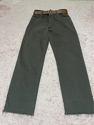 32 Beden kahverengi Renk Kahverengi keten pantalon