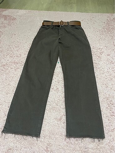 Kahverengi keten pantalon