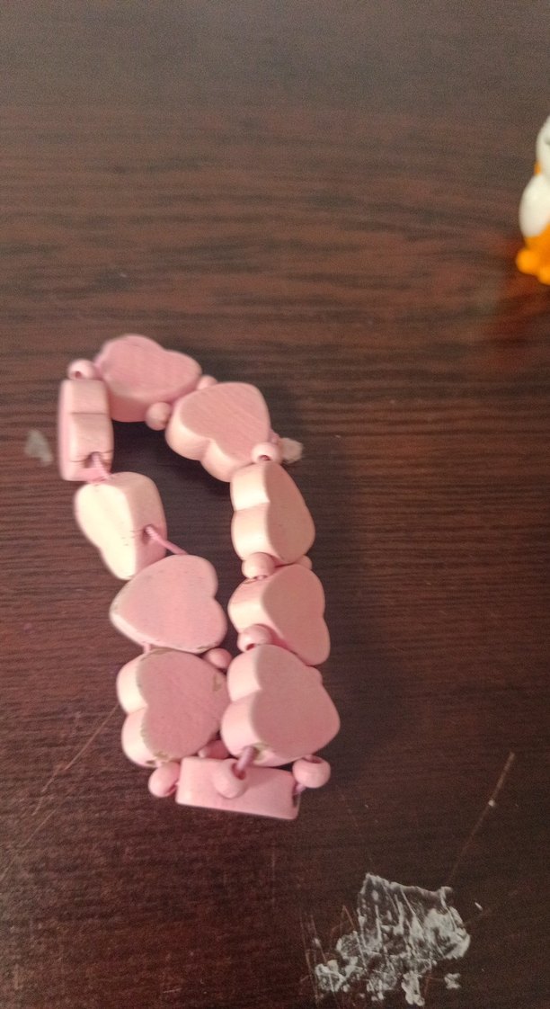 Pembe Boncuklu Kalp Bileklik - Görsel 2