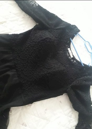 Abiye Dantel Detaylı Siyah Uzun Kollu Gotik Elbise