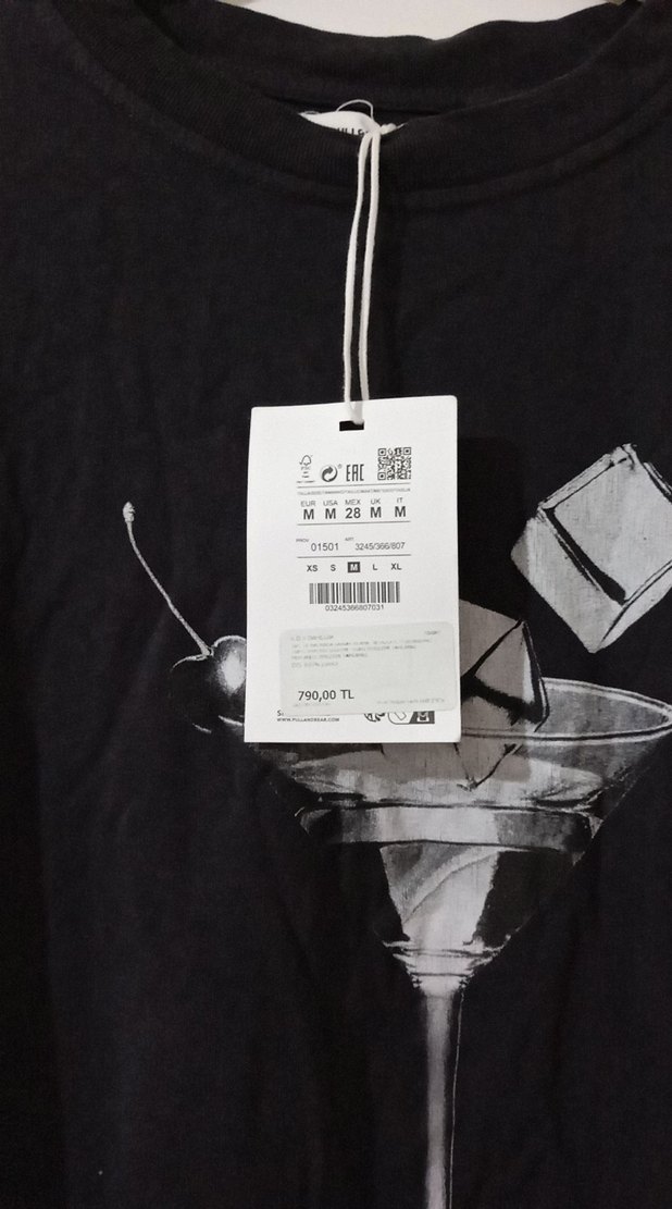 Kadın Siyah Kısa Kollu Baskılı  Tişört - Görsel 2