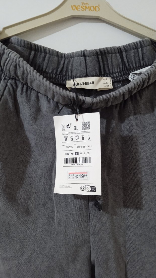 Gri Keten Kadın Pantolon, Kemerli, Rahat Kesim - Görsel 2