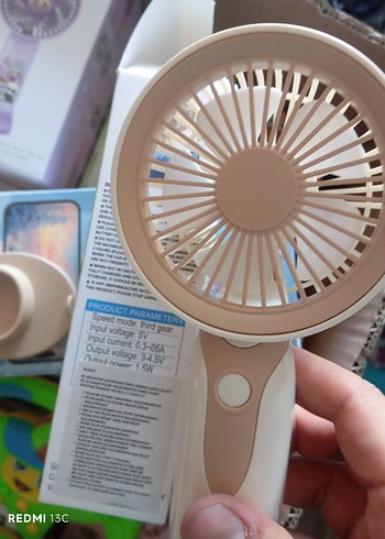 Bej Mini Masaüstü ve Taşınabilir Vantilatör - Görsel 7