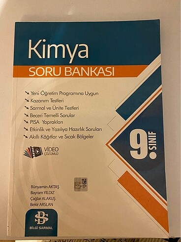Bilgi Sarmal yayınları Kimya soru bankası 9. sınıf
